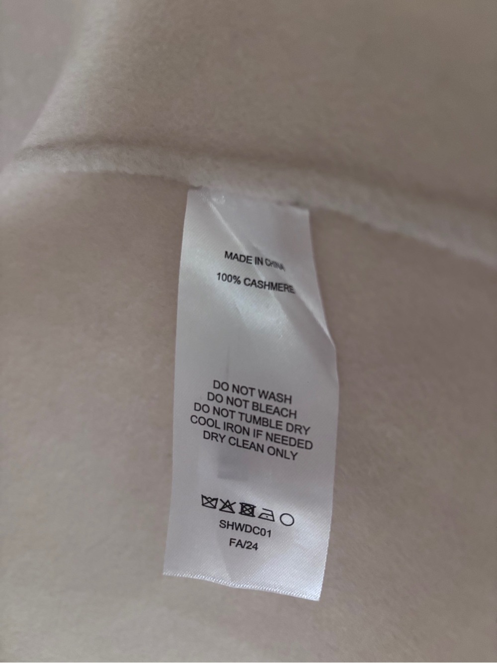 Quince 100% Mongolian Cashmere Double-Faced Wrap Coat Ivory Coast Large NWT - Picture 7 of 8